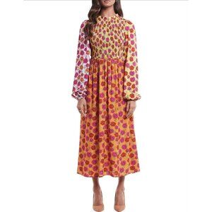 Never Fully Dressed Plus Floral Maxi Smock Long Sleeve Dress Size 16